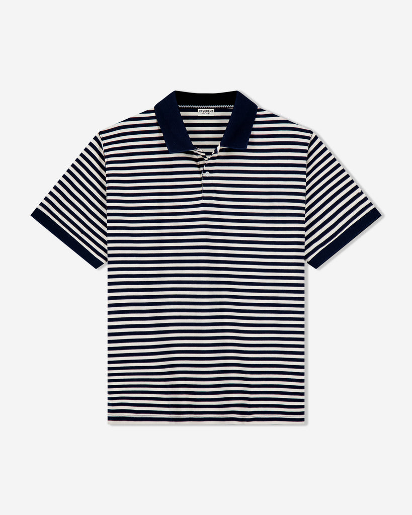Camelback Golf Polo - Navy / Bone Stripe - Devereux