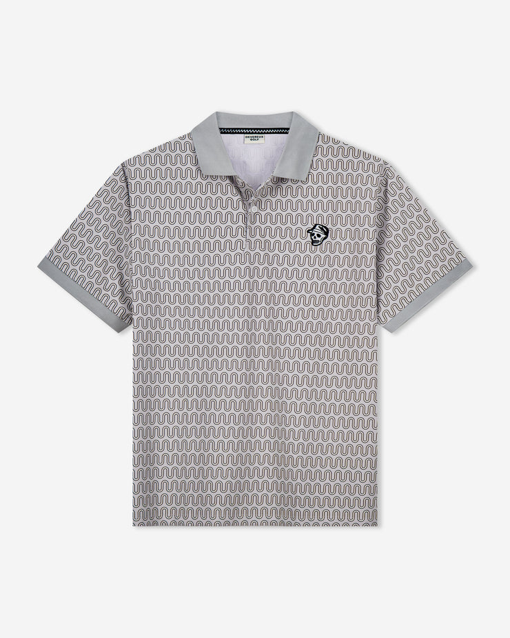 performance golf polo geometeric pattern