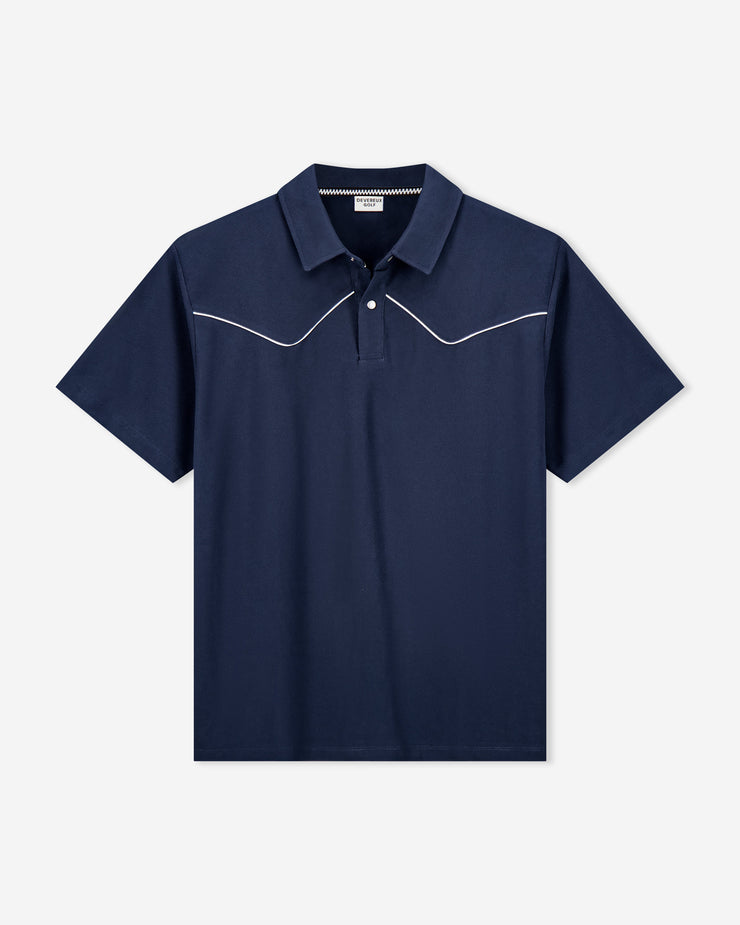 navy blue golf polo