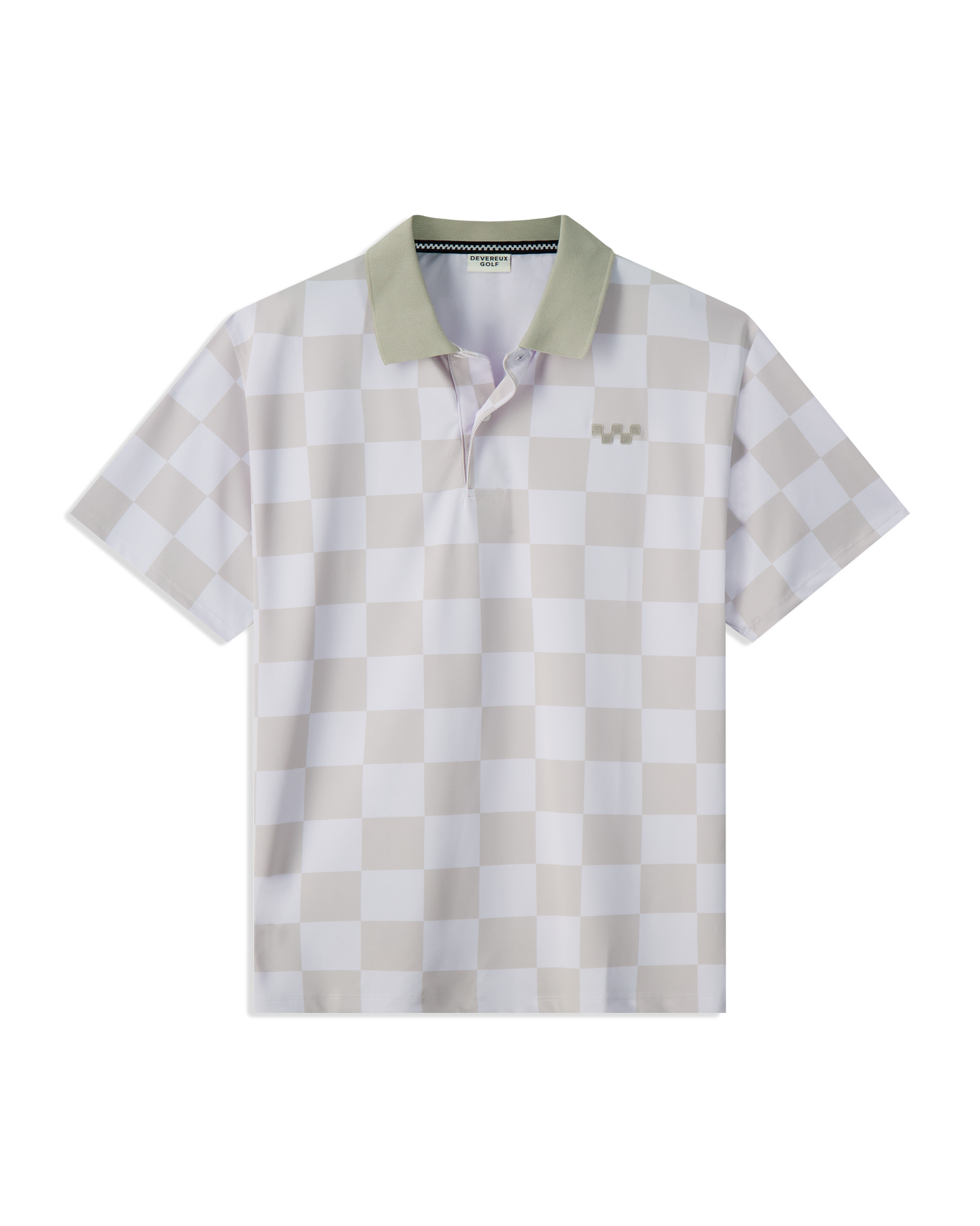 DEVERAUX GOLF ホワイト ゴルフシャツ Checkmate Polo - Khaki / White – Devereux