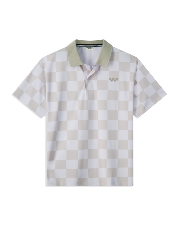 Checkmate Polo - Khaki / White