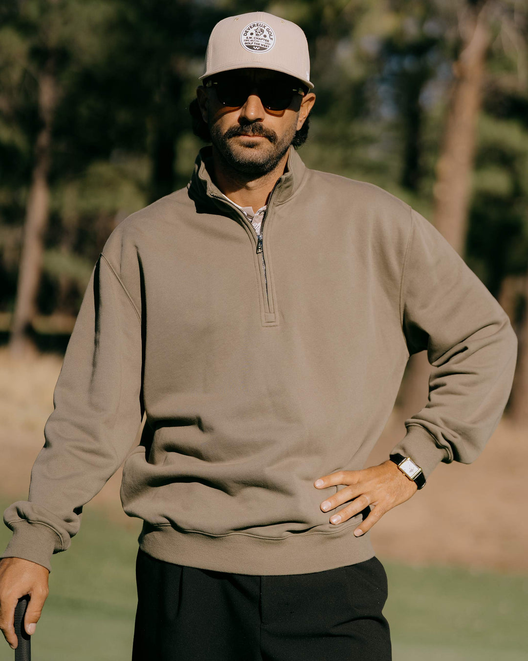 Essential Quarter Zip - Olive | Devereux