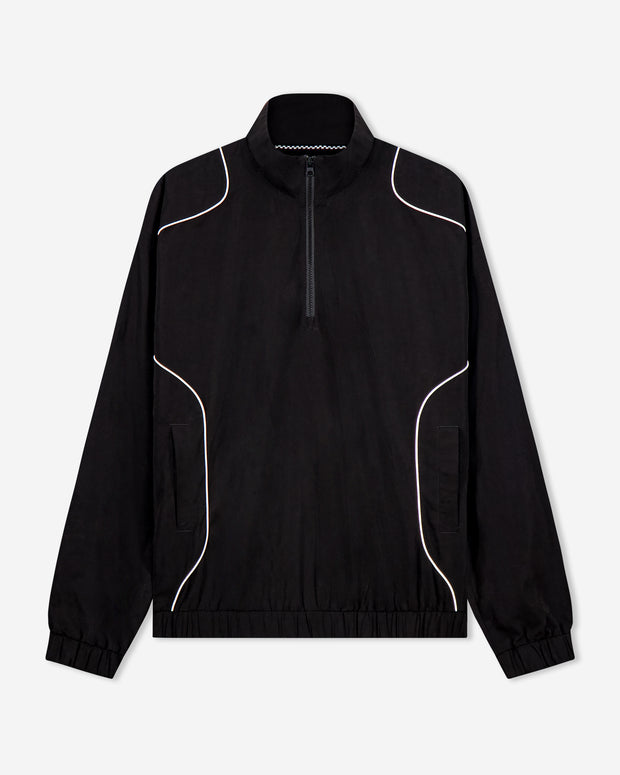 Pullover Piped QTR ZIP - Black