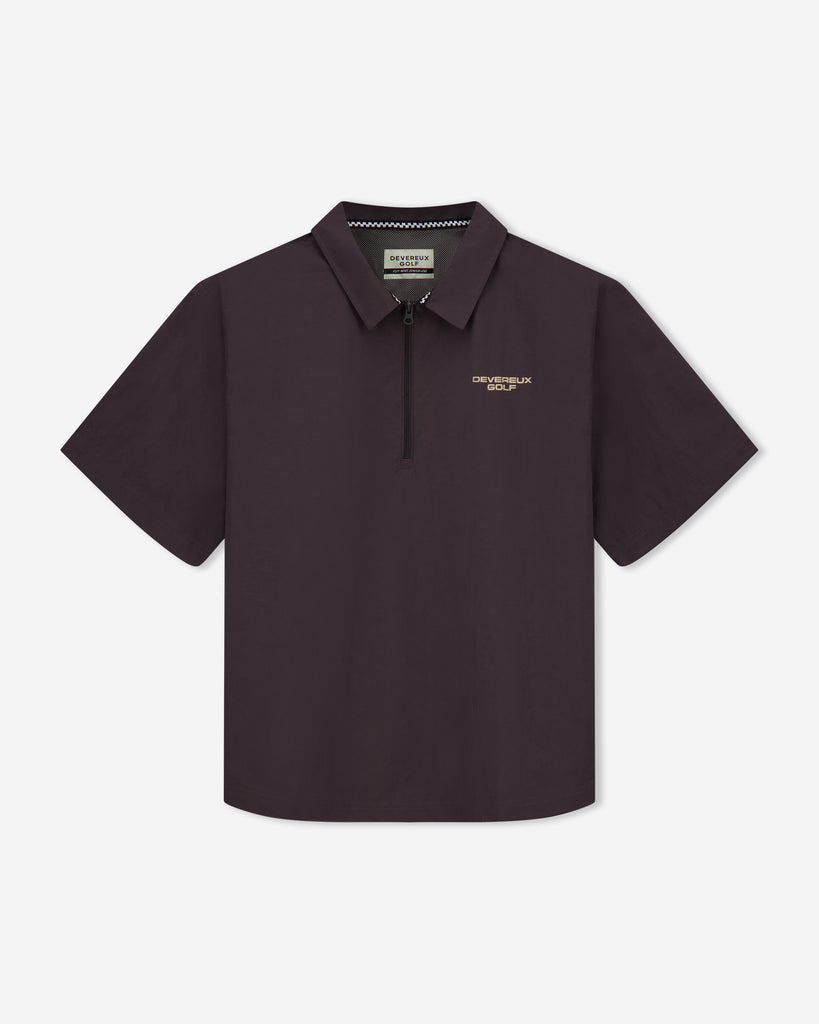 Nylon Short Sleeve Quarter Zip - Faded Black | Devereux