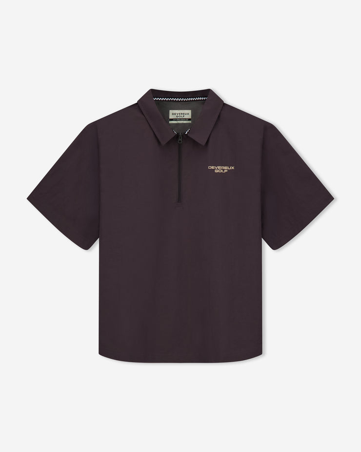 Nylon Short Sleeve Quarter Zip - Faded Black | Devereux