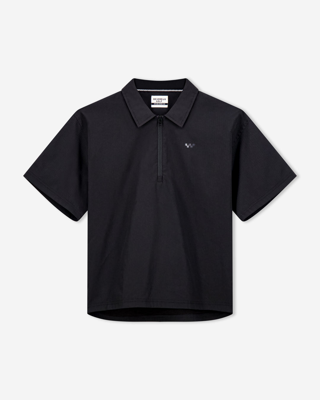 Short Sleeve Golf Windbreaker - Black Ripstop - Devereux
