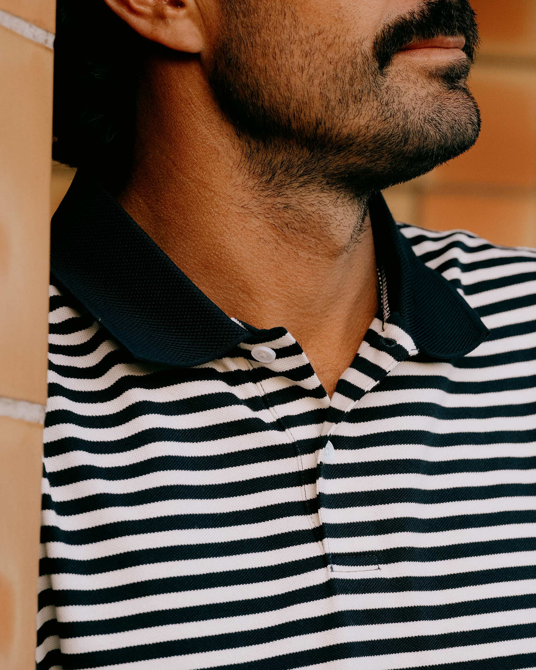 Camelback Golf Polo - Navy / Bone Stripe - Devereux