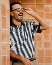 Camelback Polo - Navy / Bone Stripe