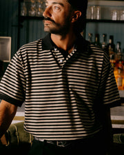 Camelback Polo - Black / Mushroom Stripe