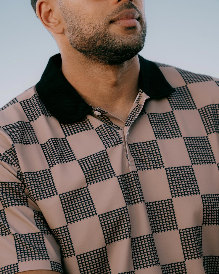 Front9 Polo - Greige / Black | Devereux