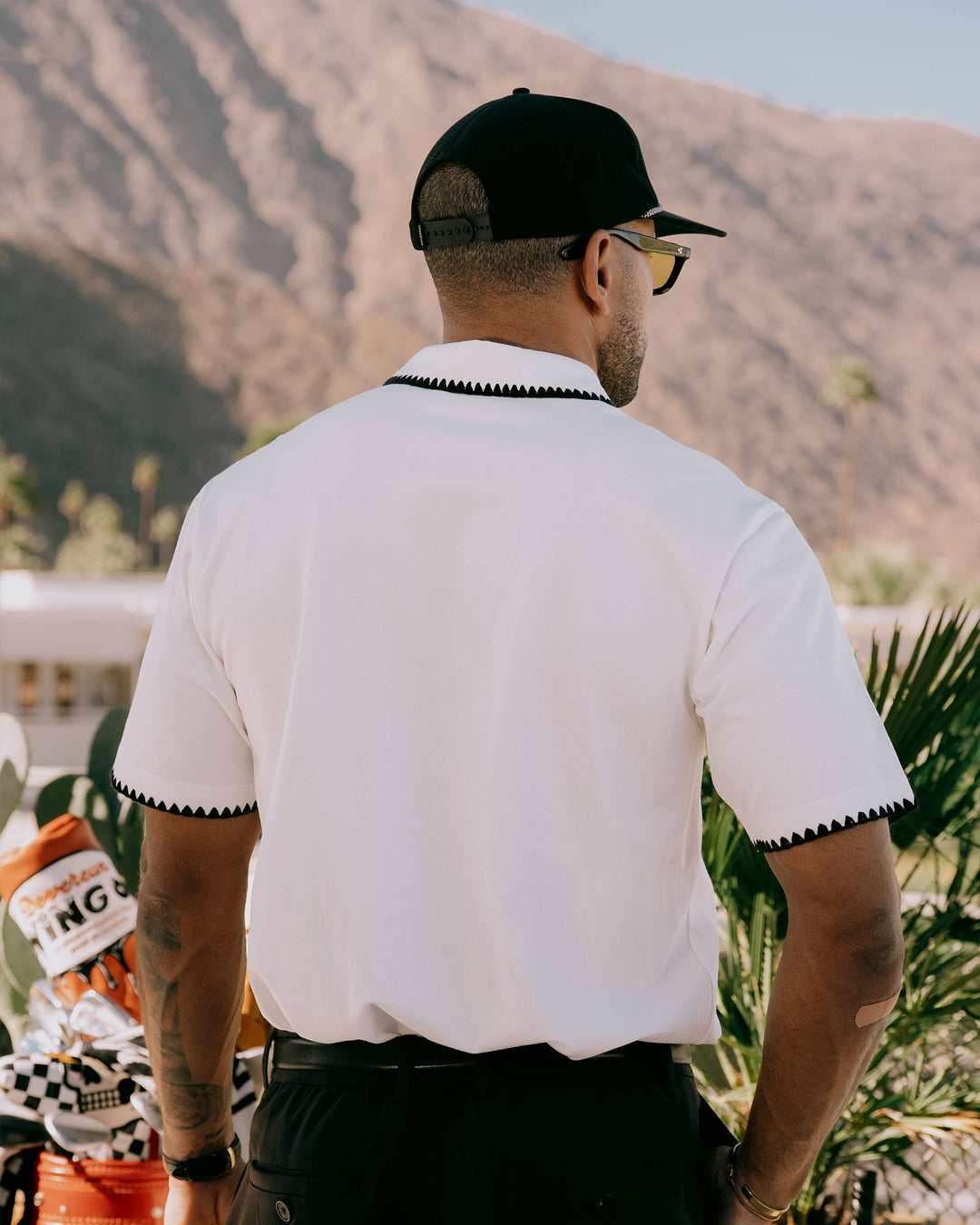 トップス papier Polo tee/white White Performance Jersey Cropped Caroline Polo | Tnuck Sport