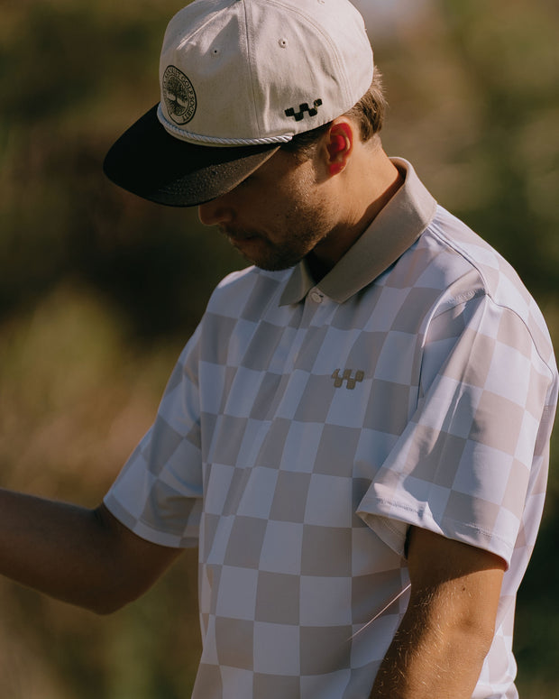 Checkmate Polo - Khaki / White