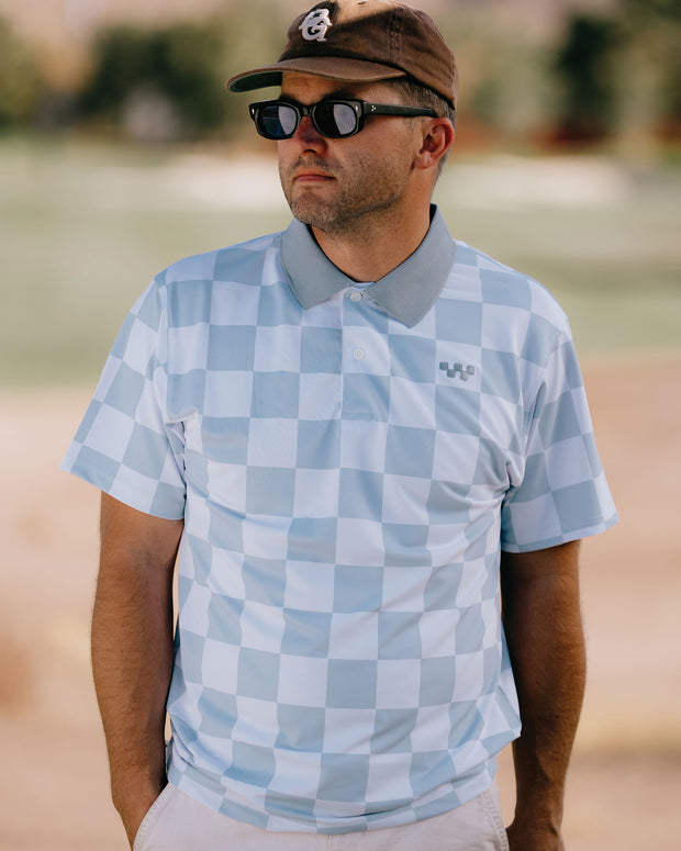 Checkmate Polo - Blue / White
