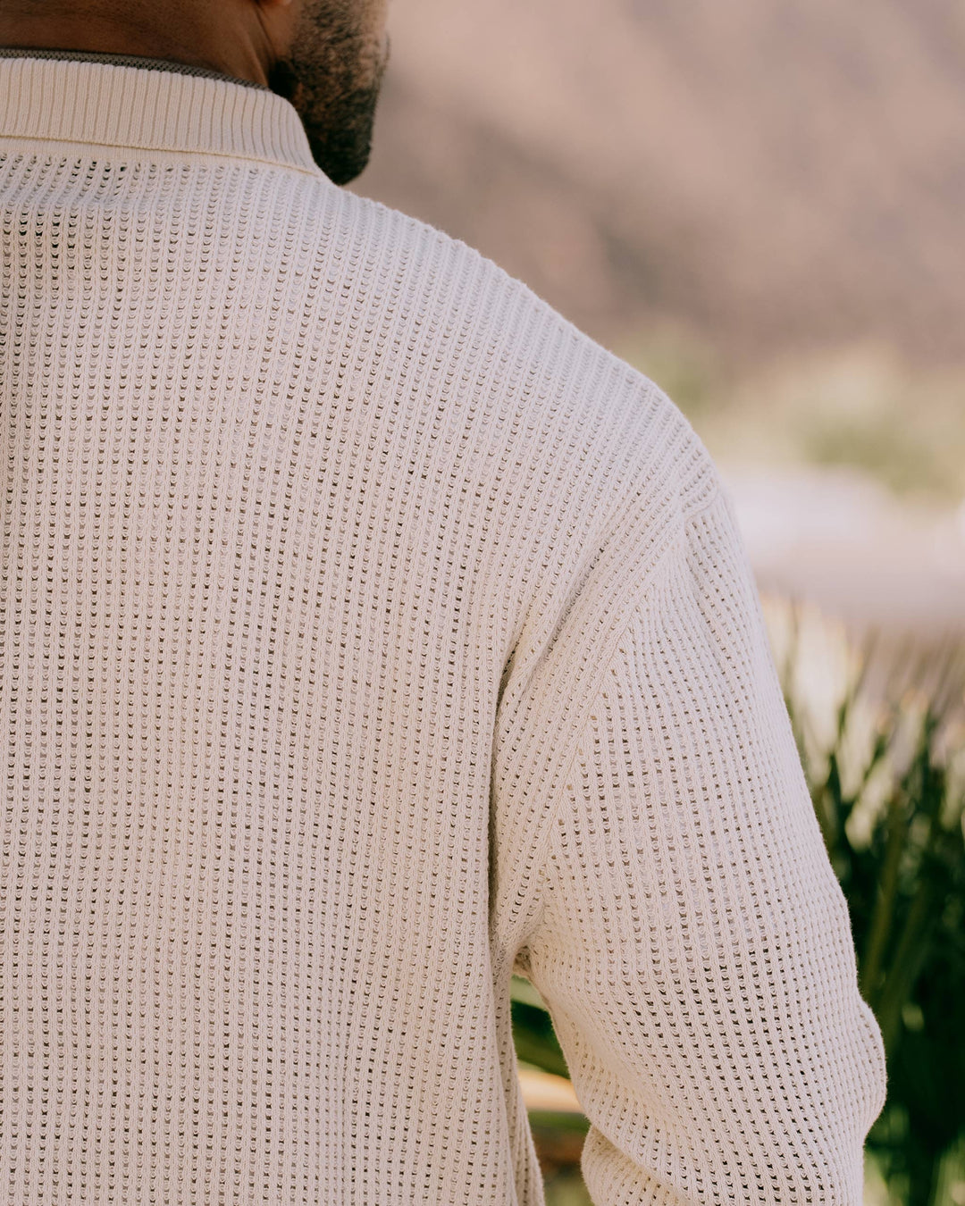 Loose Knit Quarter Zip Polo - Mineral – Devereux