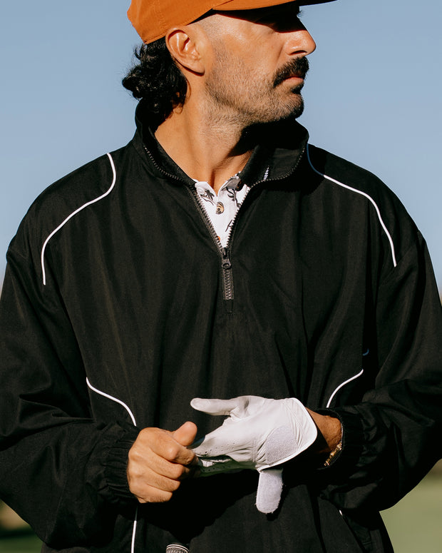 Pullover Piped QTR ZIP - Black