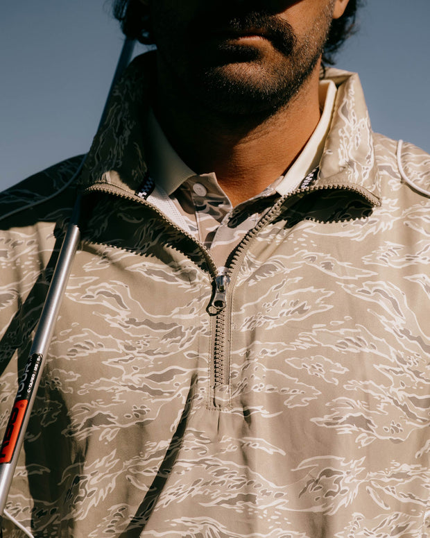 Pullover Piped QTR ZIP - Tiger Camo