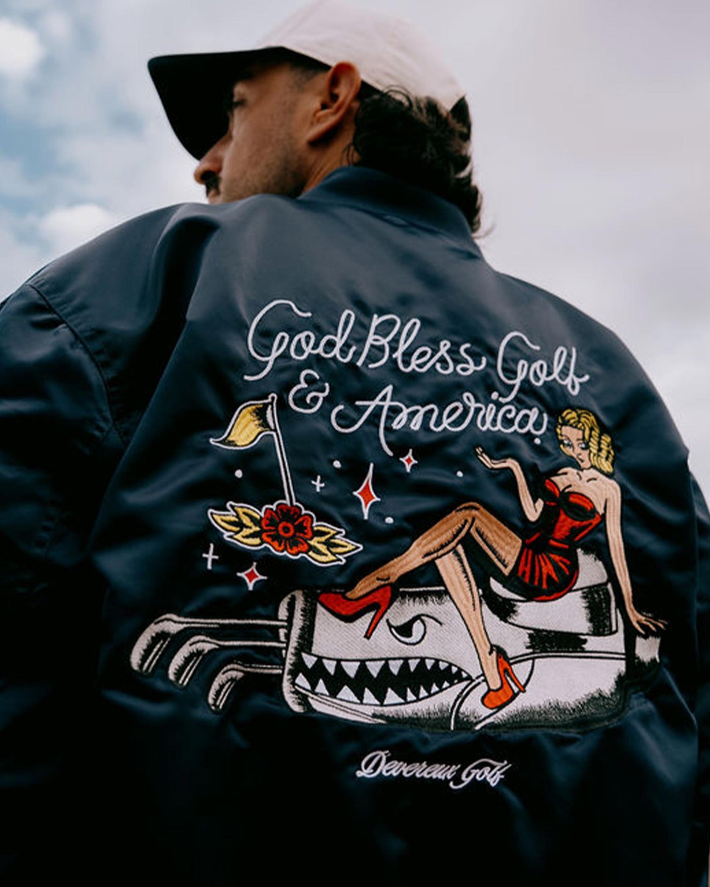 God Bless America Bomber Jacket - Navy – Devereux