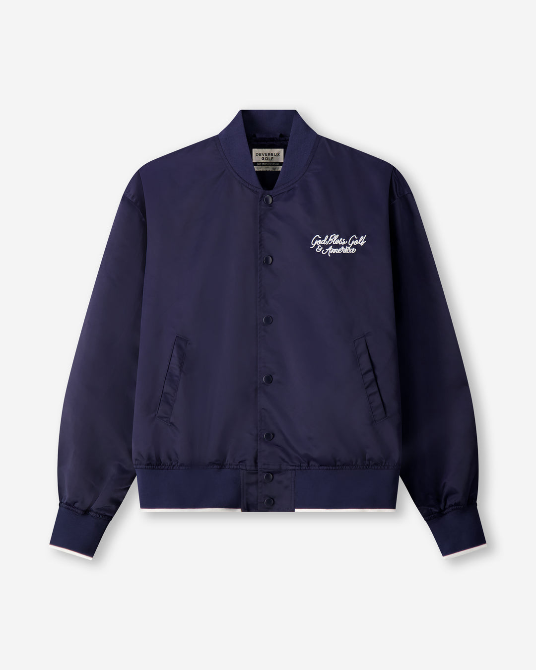 ジャケット・アウター Logo Embroidery High-neck Blouson God Bless America Bomber Jacket - Navy – Devereux