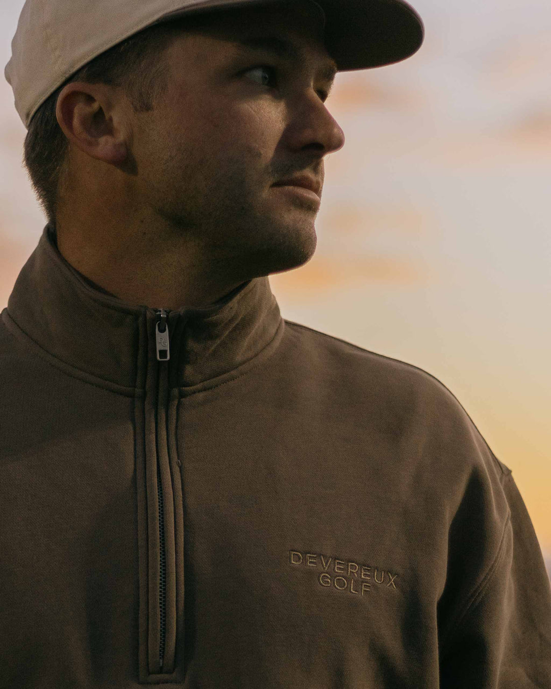 Relaxed Quarter Zip - Cafe Brown – Devereux