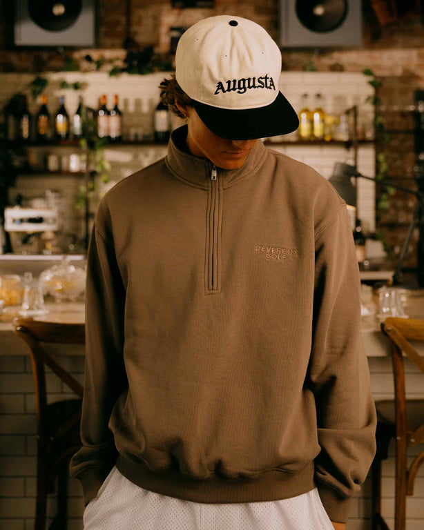 Relaxed Quarter Zip - Cafe Brown – Devereux