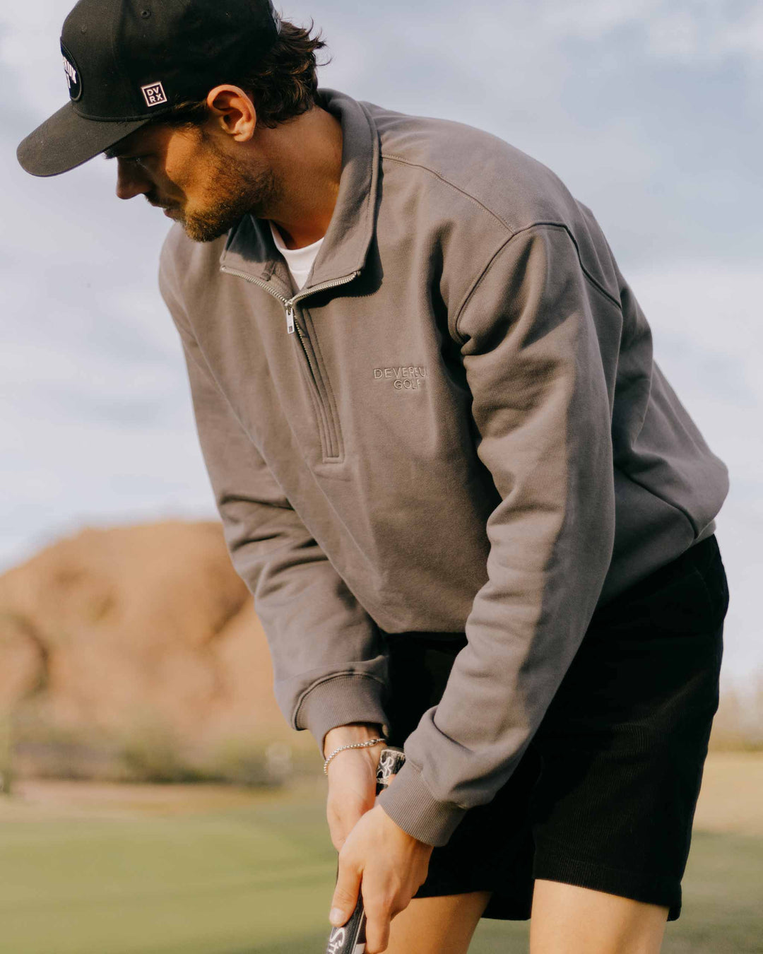 Relaxed Quarter Zip - Obsidian – Devereux