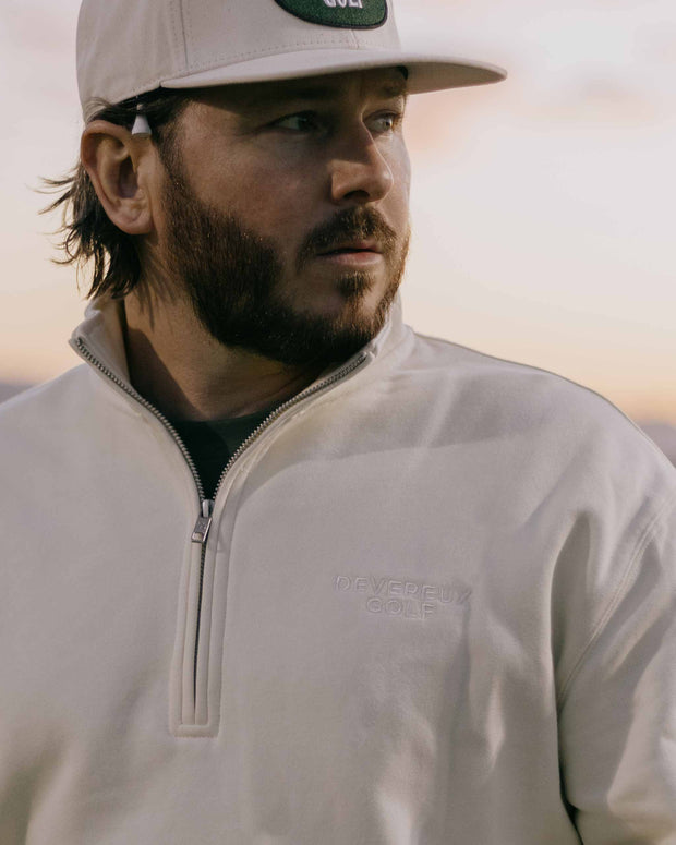 Relaxed Quarter Zip - Off White