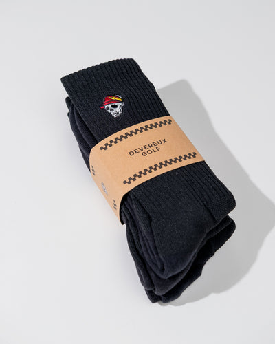 Skull Caddy Crew Sock - 3 pack - Black