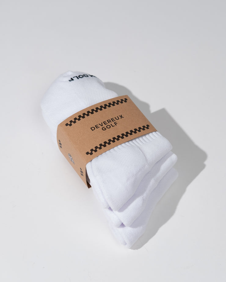 Devereux Quarter Sock 3-Pack - White