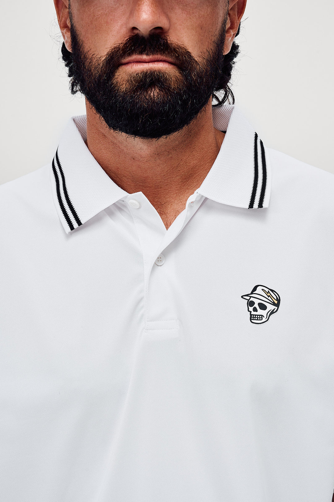 Skull Caddie Tips Polo - White | Devereux
