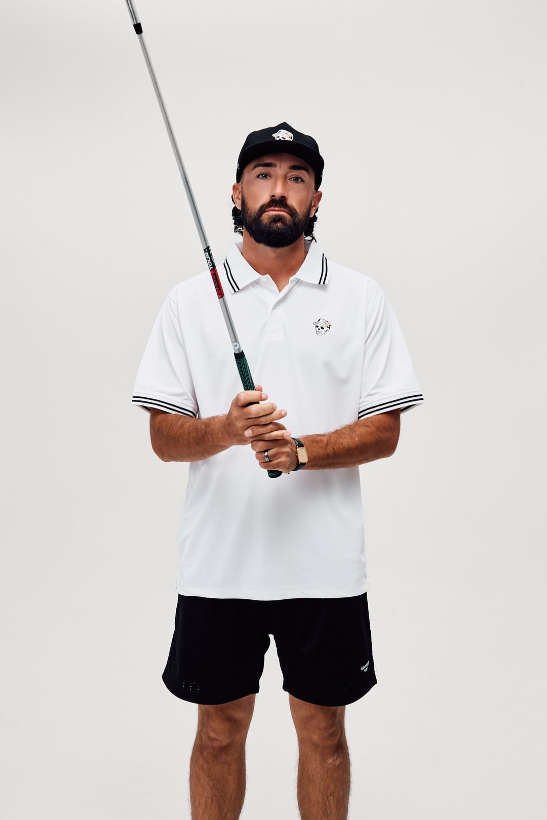 Skull Caddie Tips Polo - White | Devereux
