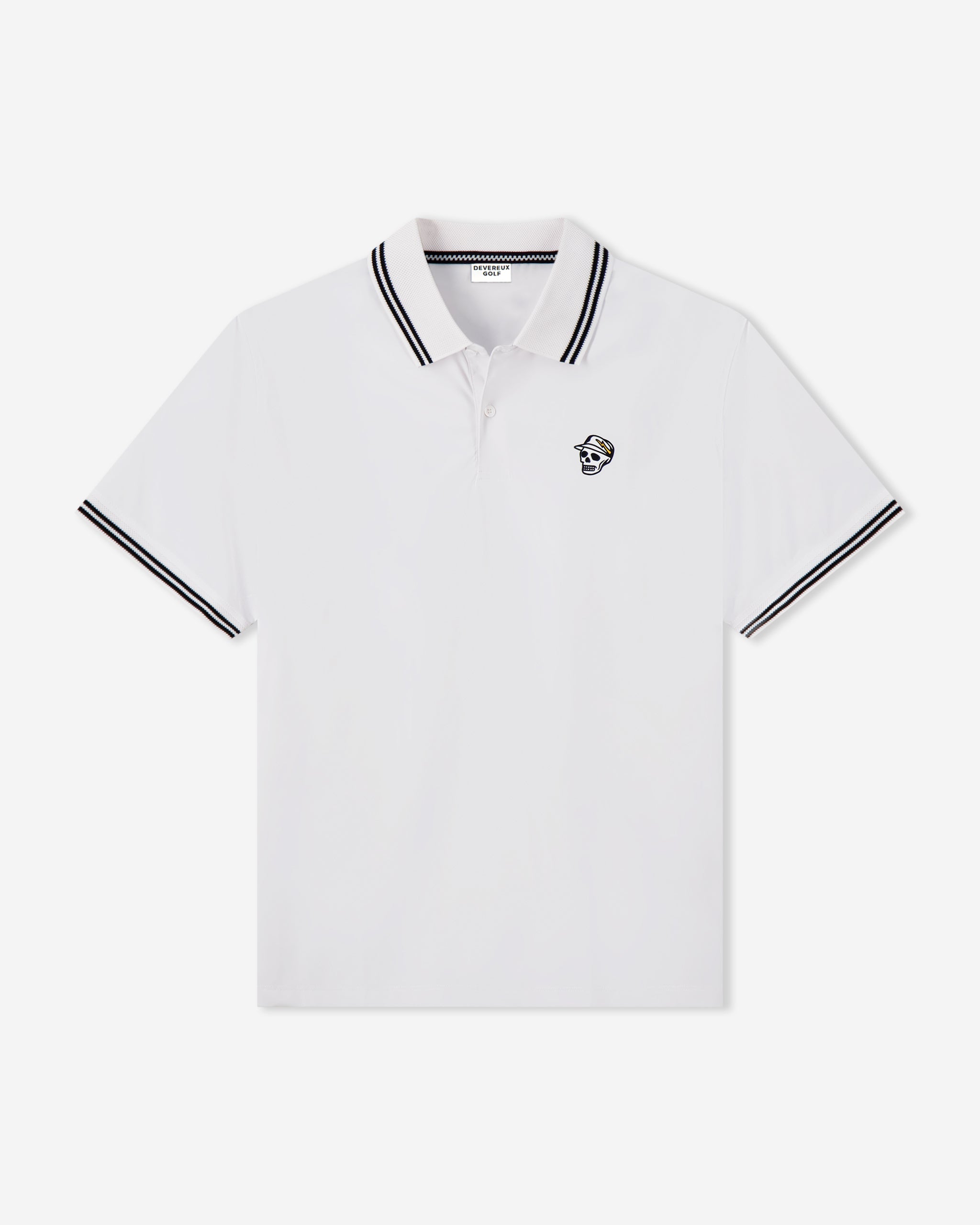 Skull Caddie Tips Polo - White | Devereux