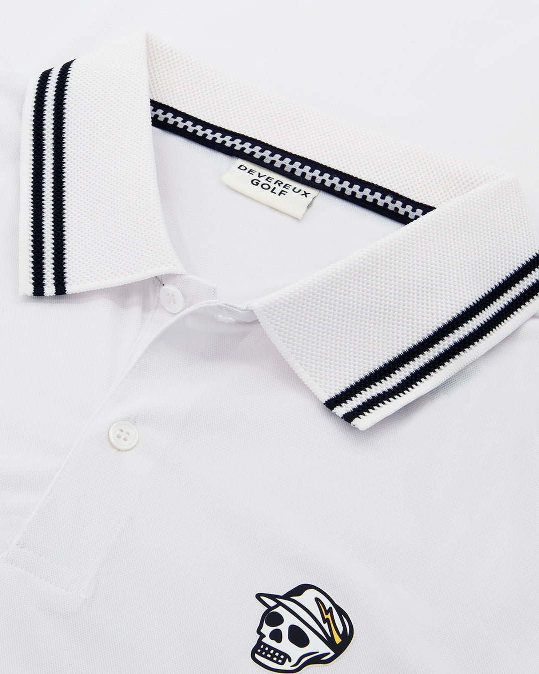 Skull Caddie Tips Polo - White | Devereux