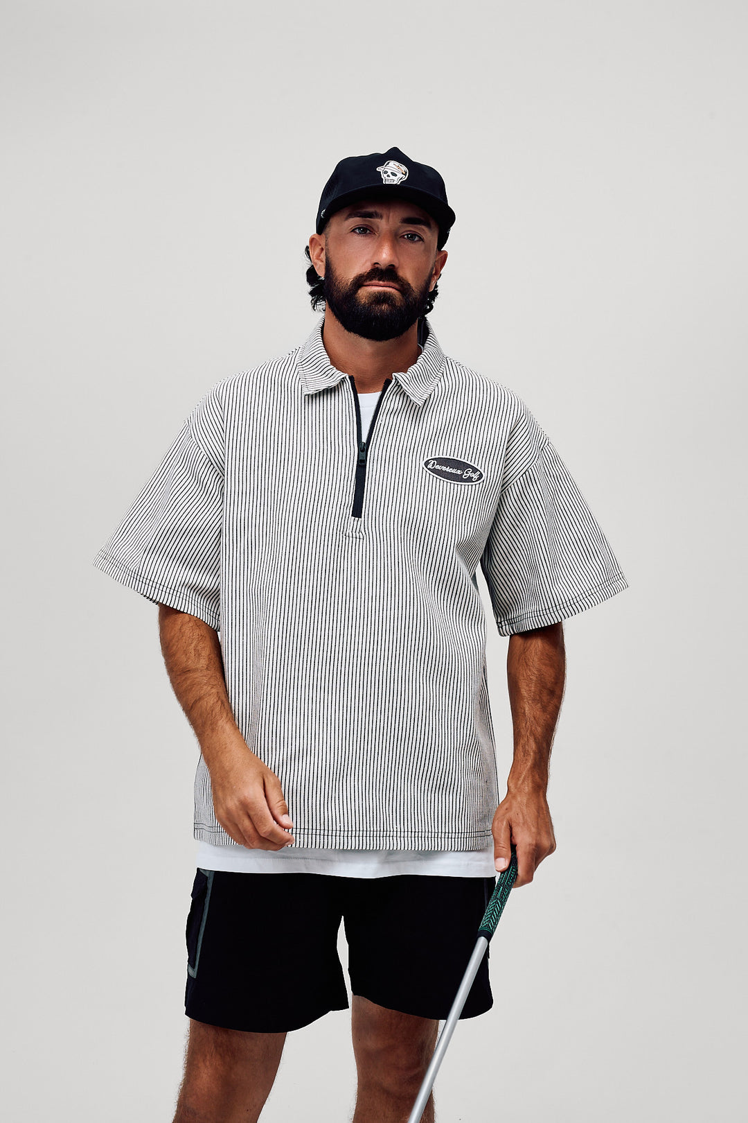 Mechanic QTR Zip - Faded Black Pinstripe | Devereux