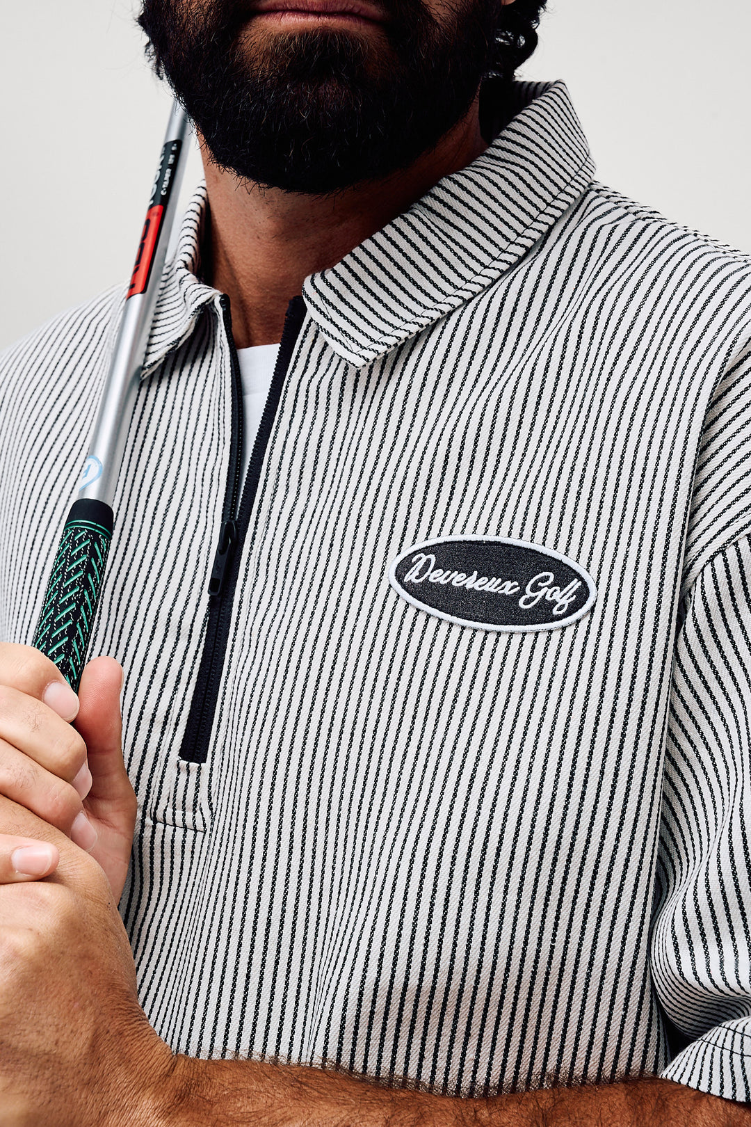 Mechanic QTR Zip - Faded Black Pinstripe | Devereux