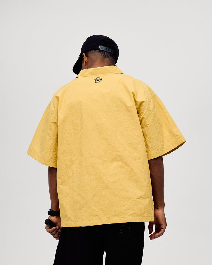 Nylon Short Sleeve Quarter Zip - Acid Yellow | Devereux