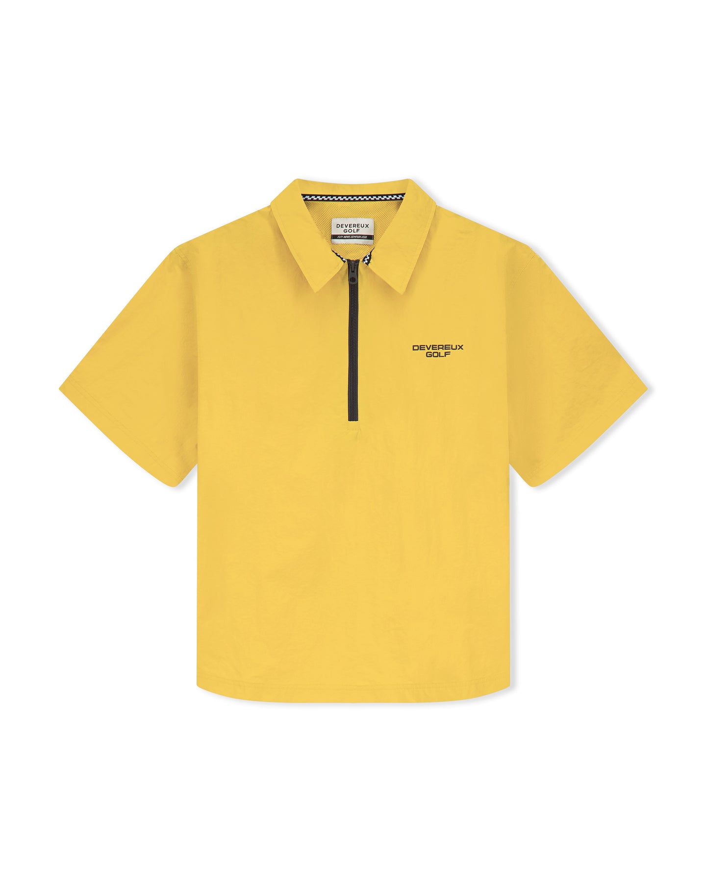Nylon Short Sleeve Quarter Zip - Acid Yellow | Devereux