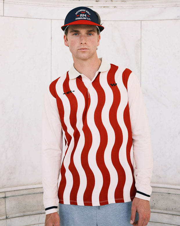 Sugarloaf x Devereux Old Faithful Polo - Cream / Red