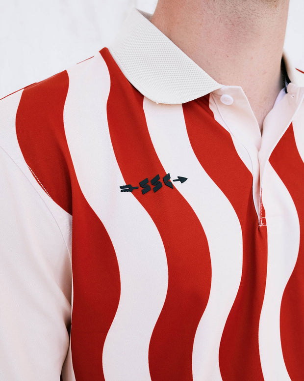 Sugarloaf x Devereux Old Faithful Polo - Cream / Red