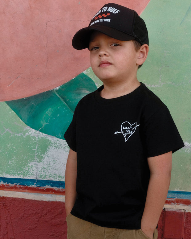 Kids Born To Golf Tee - Black