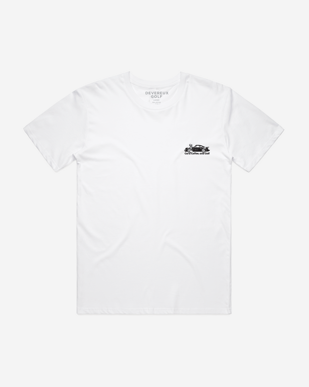 Cars, Coffee and Golf Tee - White