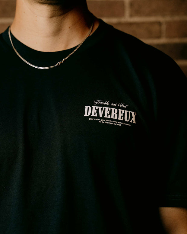 Trouble Out West Tee - Navy