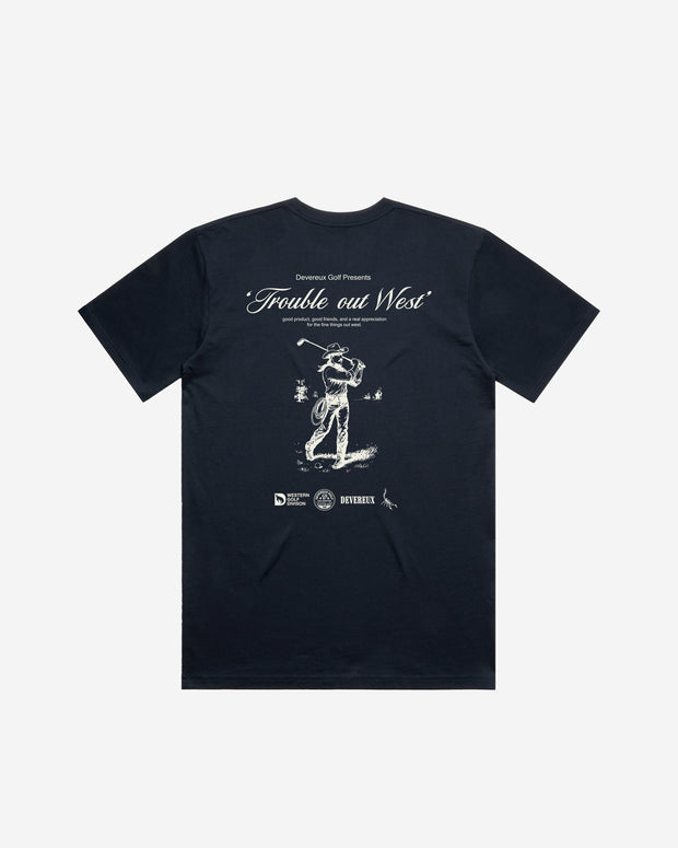 Trouble Out West Tee - Navy