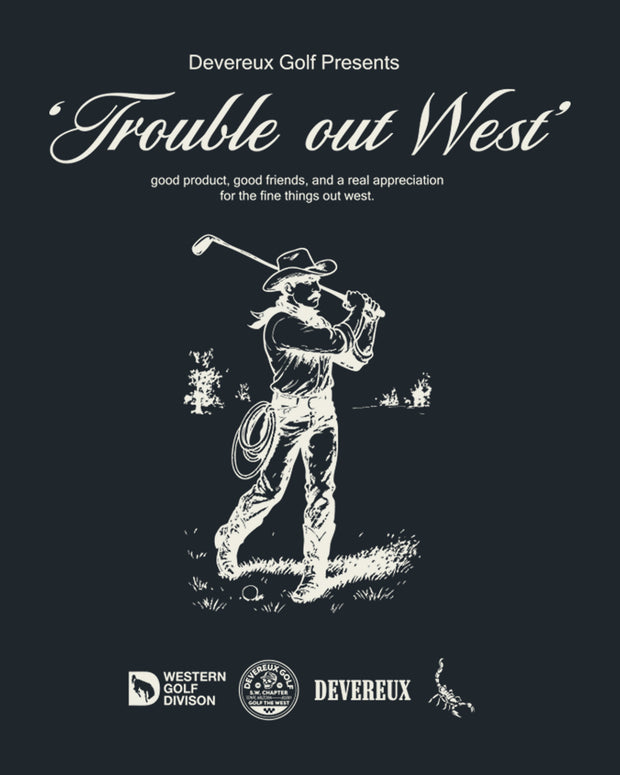 Trouble Out West Tee - Navy