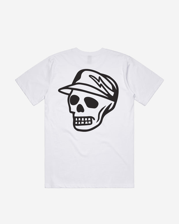 Script Skull Tee - White