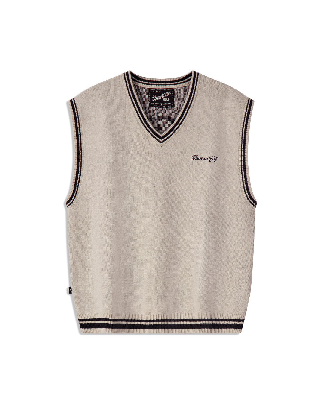 Men's Sweater Vest w/ Skull Icon - Oat - Devereux