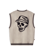 Skull Icon Sweater Vest - Oat