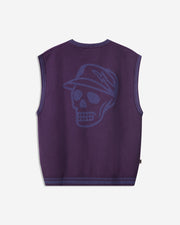 Skull Icon Sweater Vest - Plum