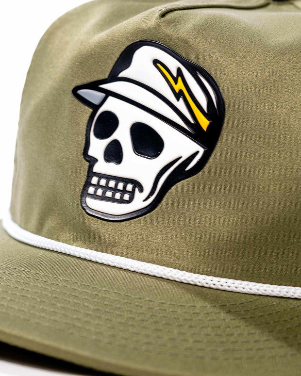 Skull Caddie Hat - Olive-Hats-Devereux