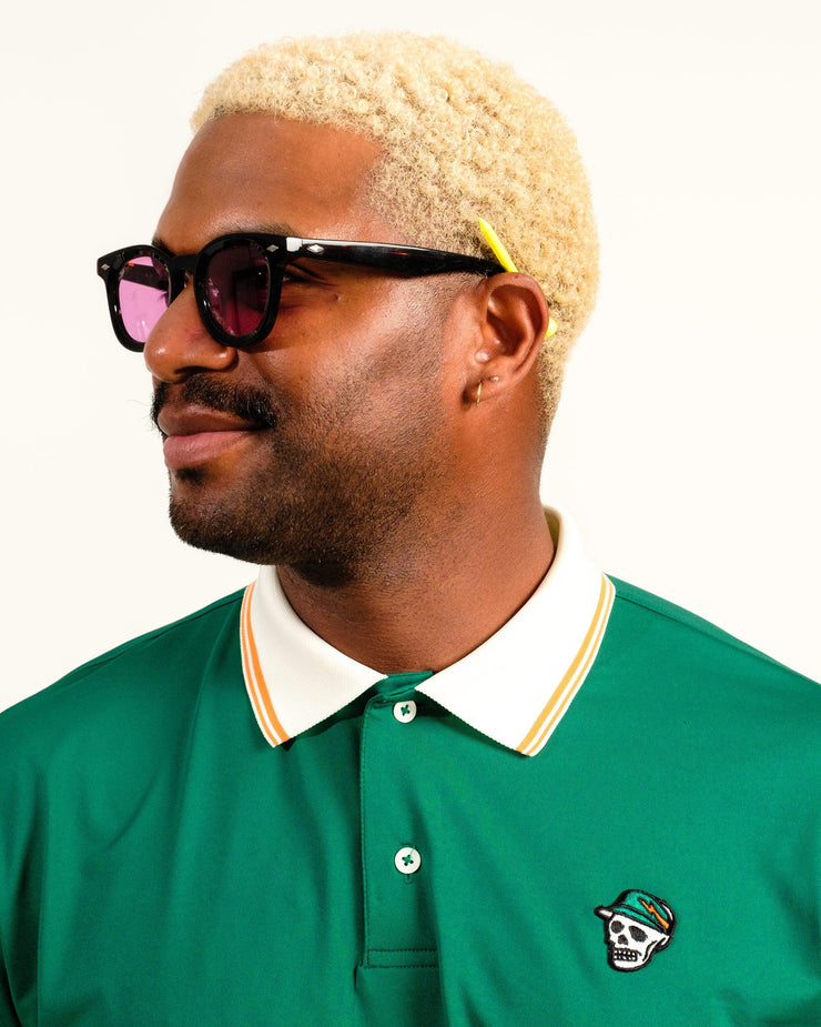 Tipped Skull Polo - Green-Polo-Devereux