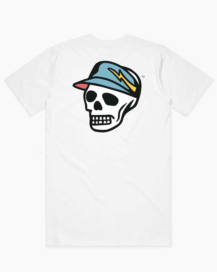 Skull Icon Tee - White-Shirts & Tops-Devereux